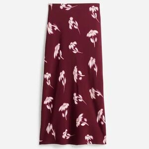Madewell Red Floral Midi Skirt